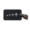 Black Airplane Evolution Luggage Tag — Minimal Pilot & Traveler Bag ID