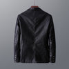 Leather Men's Autumn And Winter Jacket Thin Lapel