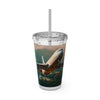 Sunsplash Travel Tumbler with Straw - 16oz Airplane Design