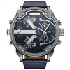 Bold Dual-Time Black Outdoor Sports Watch