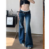 Womens American-style High-street Vintage Low-rise Bootcut Jeans