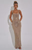 Fitted Off The Shoulder Sequin And Rhinestone Bodycon Dress