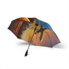 Travel-Inspired Semi-Automatic Foldable Umbrella with Cityscape Design