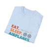 T-Shirt — "Eat. Sleep. Airplanes. Repeat." Pilot Aviation Tee