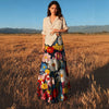 Oil Painting Large Swing Romantic Skirt With Elastic Waist