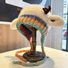 Cute Christmas Antler Plush Hat For Women, Warm In Autumn And Winter