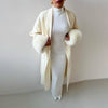 Autumn And Winter Lacing Cuff Woolen Coat