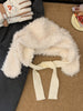 Korean-style Sweet And Cute White Plush Hat With Bunny Ears