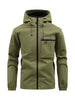 Men's Fashion Casual Hooded Solid Color Multi-pocket Work Pants Outdoor Coat