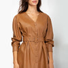 Pu Leather A Line Party Dress Women Batwing Sleeve Fashion Belt High Waist Mini Dress Night Club Elegant Female Slim 2020