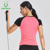 Vansydical Running Shirts Women's Yoga Tees Training Workout Short Sleeve Tops Quick Dry Sports Women Shirts