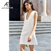 AEL white tank dress women summer mini dress loose 2020 fashion Sleeveless Casual dresses wrap simple dress mini