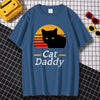 Black Cat Daddy Print Menswear Cartoon S-XXXL Tshirts Comfortable Summer Loose T Shirt Hip Hop Tee Clothes Crewneck T Shirts Men