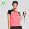Vansydical Running Shirts Women's Yoga Tees Training Workout Short Sleeve Tops Quick Dry Sports Women Shirts