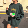 Vintage Letter Embroidery Loose Sweatshirt Women 2020 New Cotton Long Sleeve O Neck Oversized Hoodie Autumn Casual Chic Hoodies