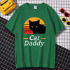 Black Cat Daddy Print Menswear Cartoon S-XXXL Tshirts Comfortable Summer Loose T Shirt Hip Hop Tee Clothes Crewneck T Shirts Men