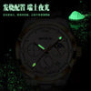 WOKAI high quality Rose Gold Men's Casual belt quartz watch Men's student three eyes Women's night light waterproof clock