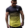 2019 New Brand Clothing Gyms Tight Cotton T-shirt Mens Fitness T-shirt Homme Gyms T Shirt Men Fitness Summer Tees Tops