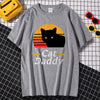 Black Cat Daddy Print Menswear Cartoon S-XXXL Tshirts Comfortable Summer Loose T Shirt Hip Hop Tee Clothes Crewneck T Shirts Men