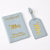 Pu Leather Bronzing Design Passport Holder Luggage Tag Suit Passport Case