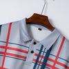 Men's Printed Lapel Button Sport Short Sleeved Shirt