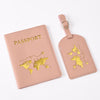 Pu Leather Bronzing Design Passport Holder Luggage Tag Suit Passport Case