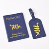 Pu Leather Bronzing Design Passport Holder Luggage Tag Suit Passport Case