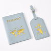 Pu Leather Bronzing Design Passport Holder Luggage Tag Suit Passport Case