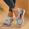 Plus Size Summer Hemp Rope Straw Woven Platform High Heel Open Toe Sandals