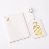 Pu Leather Bronzing Design Passport Holder Luggage Tag Suit Passport Case