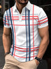 Men's Printed Lapel Button Sport Short Sleeved Shirt