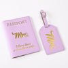 Pu Leather Bronzing Design Passport Holder Luggage Tag Suit Passport Case