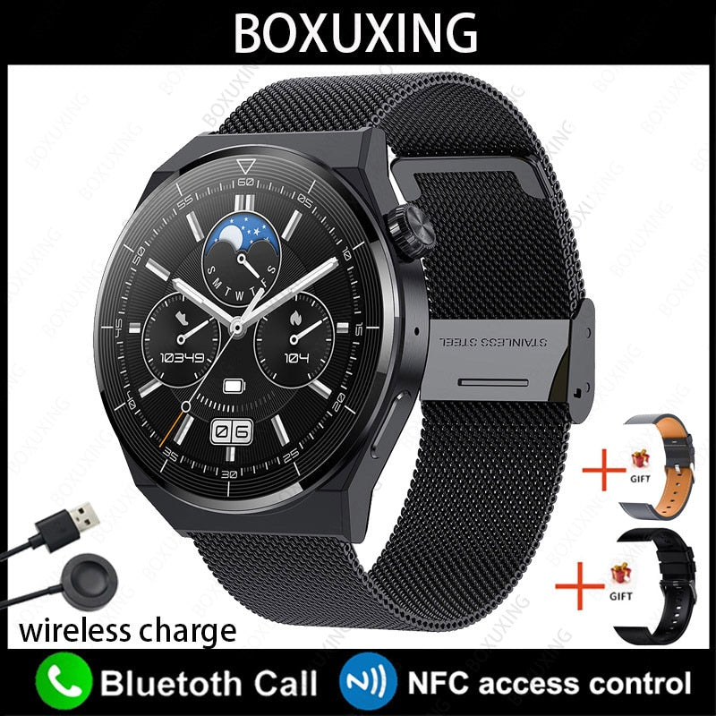 2023 NFC Smartwatch Men AMOLED 390*390 HD Screen Always display the time  Bluetooth Call IP68 Waterproof Smart Watch For Xiaomi