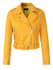 New Arrival brand Winter Autumn Green Motorcycle leather jackets yellow leather jacket women leather coat slim PU jacket Leather