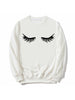 Fashion Eyelashes Women's White Sweatshirt Makeup Lashes Mascara Funny Tumblr Female Comfortable Graphic Aesthetic Top Sudaderas