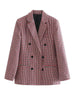 Fashion Autumn Women Plaid Blazers and Jackets Work Office Lady Suit Slim Double Breasted Business Female Blazer Coat Talever