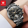 OLEVS Mechanical Men Watches Automatic Stainless Steel Waterproof Date Week Green Fashion Classic Wrist Watches 6607