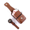 Men Leather Waist Bag Large Capacity Belt Bag Brown Shoulder Bags Crossbody Bags Multi-layer Buckle Mobile Phone Bag Bum Pouch