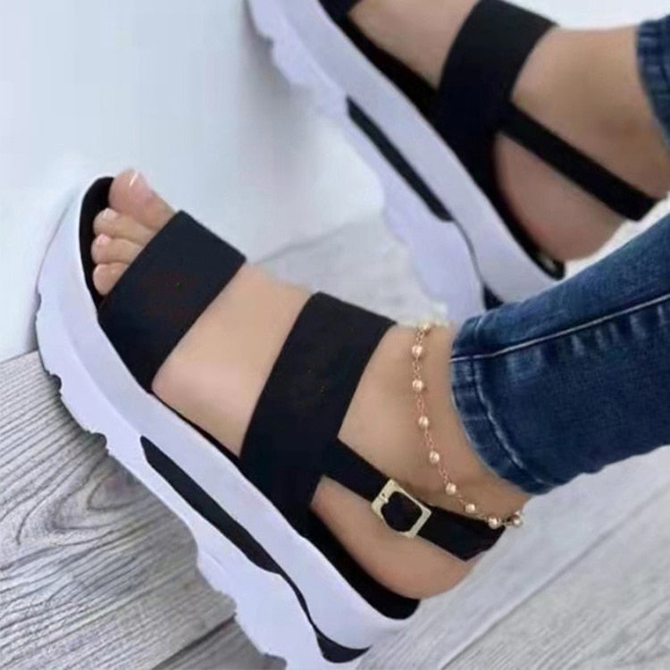 Buy Eldof Womens Wedge Platform Sandals Peep Toe Cross Strap Wedge Heel 6
