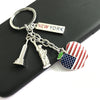 American travel souvenirs Empire State Building key chain Statue of Liberty key chain I love New York