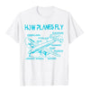 How Planes Fly Funny Aviation Top T-Shirts Gothic Slim Fit Men Tops Tees Oversized Cotton Manga Tshirt