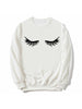 Fashion Eyelashes Women's White Sweatshirt Makeup Lashes Mascara Funny Tumblr Female Comfortable Graphic Aesthetic Top Sudaderas