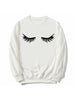 Fashion Eyelashes Women's White Sweatshirt Makeup Lashes Mascara Funny Tumblr Female Comfortable Graphic Aesthetic Top Sudaderas