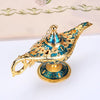 Aladdin Lamp Ornament Vintage Metal Carved Magic Lamp Miniature Tea Oil Pot Retro Crafts Decoration Gift