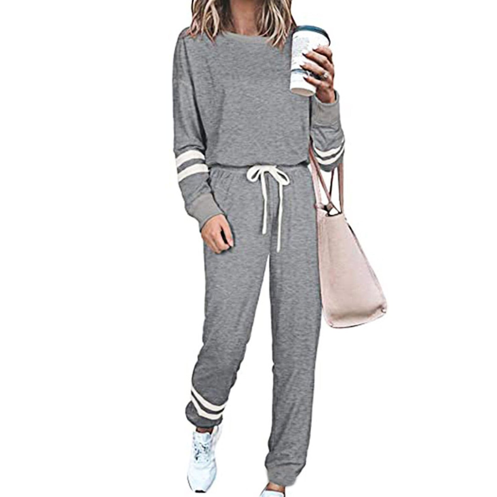 JDEFEG Two Piece Pants Outfits Sweat Suits for Women Set Two Piece Outfits  Pullover Tracksuit Long Sleeve Sweatshirt Yoga Jogging Pants Lavender Dress  Suits Women Polyester Beige Xl - Walmart.com