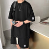 2023 Summer Men's Tracksuit Waffle Fabric Breathable Casual T-Shirt and Shorts  Fashion Half  Sleeve Two Piece Set for Unisex
