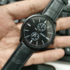 WOKAI high quality Rose Gold Men's Casual belt quartz watch Men's student three eyes Women's night light waterproof clock