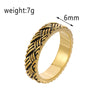 Punk Antique Alloy Braided Twist Ring Simple Style Old Fashioned Fashion Retro Jewelry Charm Jewelry Accessories For Men Women