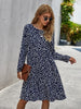 Msfilia Autumn Winter Print Dress Women Casual Button A Line Loose Knee Length Dress