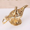 Aladdin Lamp Ornament Vintage Metal Carved Magic Lamp Miniature Tea Oil Pot Retro Crafts Decoration Gift